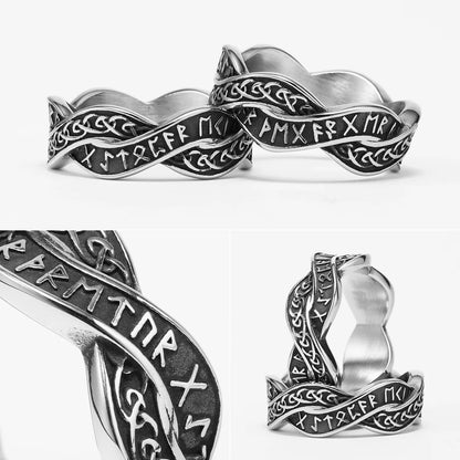 Viking Letter Character Unique Stainless Steel Men Rings Punk New In For Male Women Fashion Jewelry Creativity Gift Wholesale - Kimlud