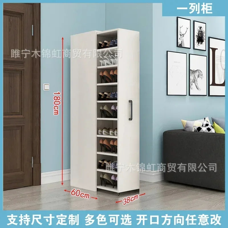 Sliding dustproof shoe cabinet, large capacity wheeled side pull shoe rack storage drawer type seam storage cabinet at...