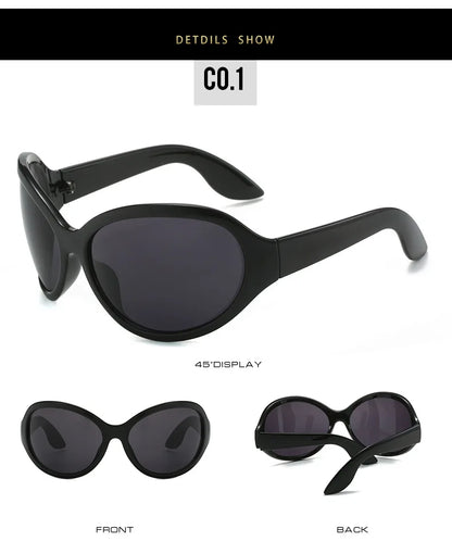 Oversized Punk Oval Sunglasses Y2K Unique Women Men Trend Goggle Sports Sun Glasses Lady Luxury Brand Designer New...