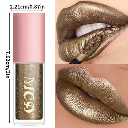 8 Colors Metallic Shimmer Lip Glaze Glitter Liquid Lipstick High Pigmented Lip tint Lip Gloss Korean Makeup Gifts Lip...