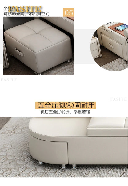 Genuine Leather Tech Smart  Multifunctional Beds Massage Modern Luxury Camas Upholstered With Bluetooth Speaker,Air Cleaner