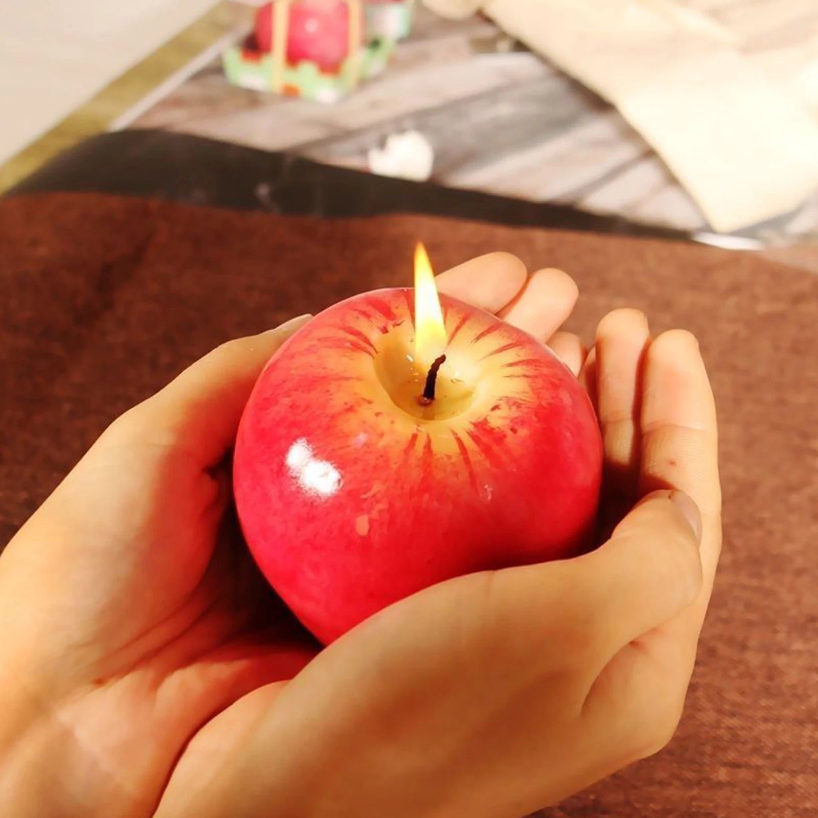 Apple Candle Christmas Artificial Creative 3D Apple Shaped Candle Gifts for Wax Gifts for Christmas Party Home Table Decor