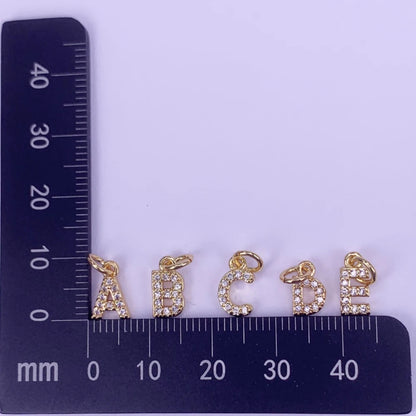 Gold Color Hip Hop 26 Initials Letter Pendant A-Z Alphabet CZ Zircon Necklace Earrings Jewelry Accessories Women...