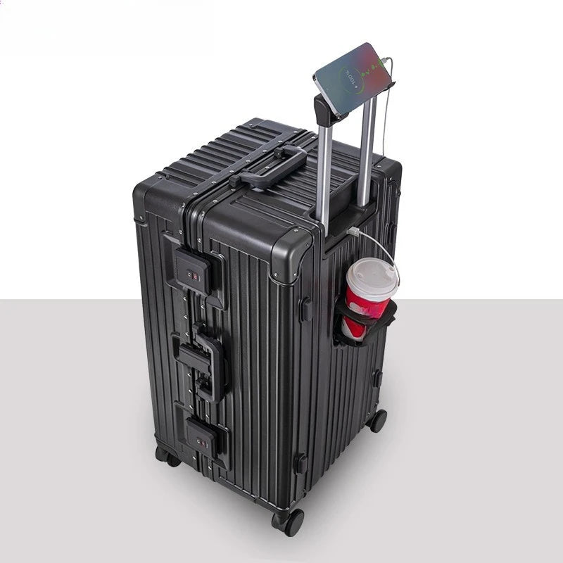 Luggage Large capacity 30-inch multi-functional suitcase 28-inch aluminum frame trolley case 26-inch anti-drop luggage