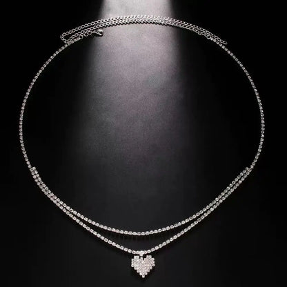 Luxury Rhinestone Double Chain Water Drop Waist Chains Body Jewelry for Women Crystal Body Belly Chain Body Decoration...