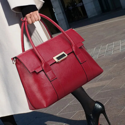 2025 New Genuine Leather Briefcase Women Handbags Large Capacity Ladies Fashion Cowhide Shoulder Messenger Bags Portable...