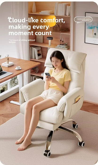 Ergonomic Computer Desk Chair Comfort Long Hours Office Recliner Dorm Gaming Backrest Chair with Lounge Sleeping Feature - Kimlud