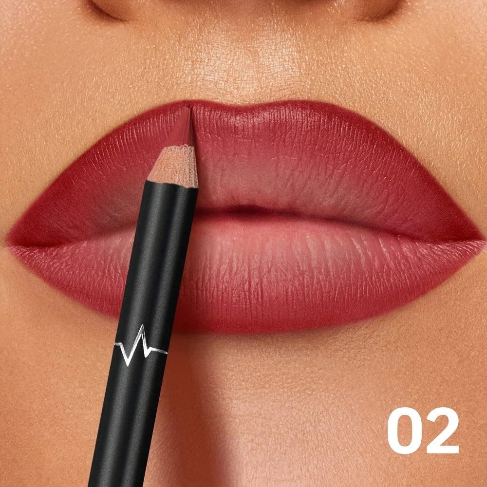 Pudaier 6-Color Waterproof Matte Lip Liner - Long-Lasting, Non-Transfer Formula, Matte Finish, 6 Versatile Shades