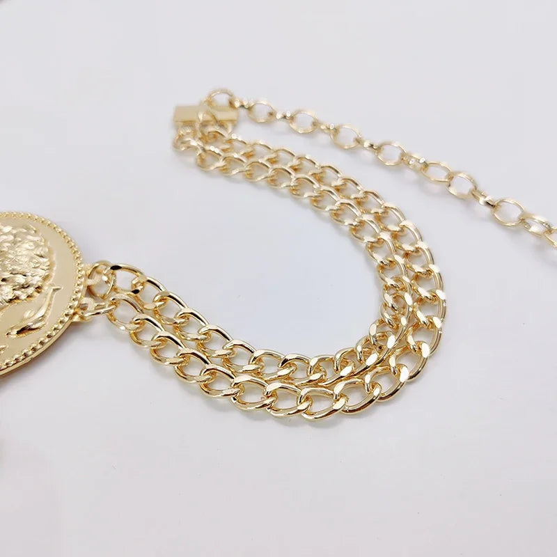 Fashion Gold Chain Belt Female Adjustable Dress Waistband Tassel Designer Belts For Women Luxury Brand Punk Goth  Accessory