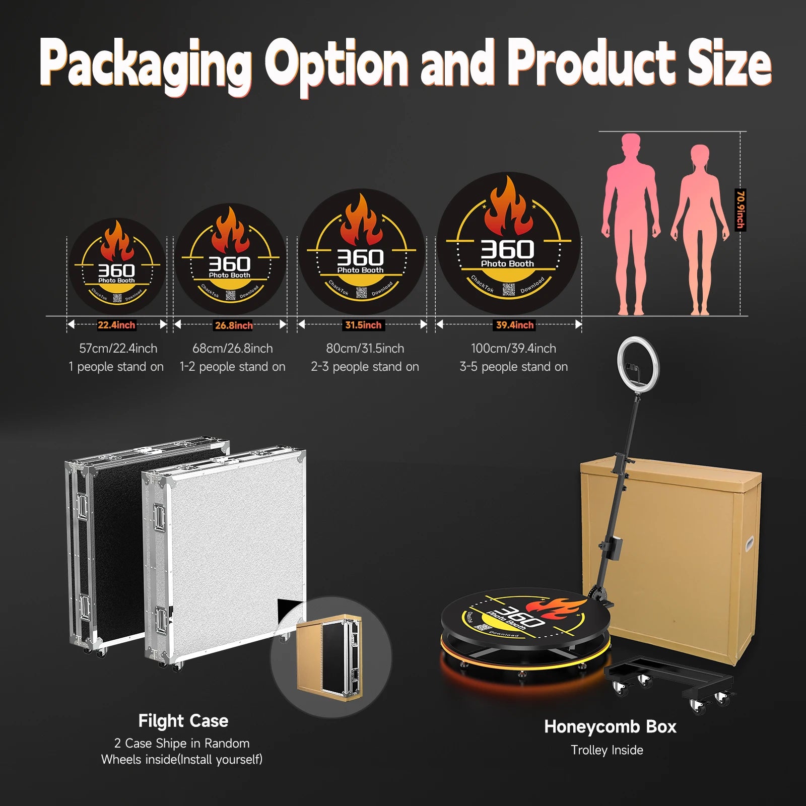 CHACKTOK 360 Photo Booth Machine for Parties 360 Spin Camera Booth with Extra Logo Customization Software APP Remote...