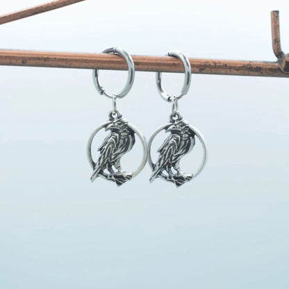 Norse viking bird celtics raven earring