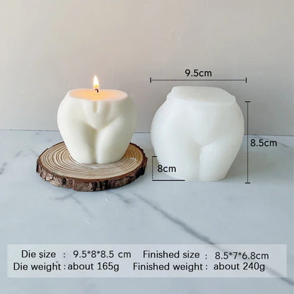 3D Large Hip Candle Mold Plump Ass Torso Candle Silicone Mold Buttock Scented Candle Aromatherapy Women Chest Soap Plaster Mould