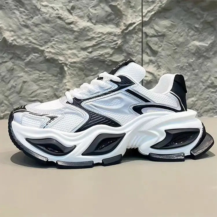Chunky Sneaker Men Original Designer Breathable Sport Shoes Fashion Casual Leather Fabric Height Increased Platform Tennis Shoes