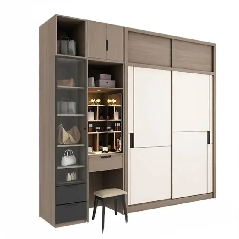 Luxury Modular Wardrobes Sliding Door Orgnizer Modern Bedroom Wardrobe Display Wooden Stylish Armario Ropero Bedroom Furniture - Kimlud