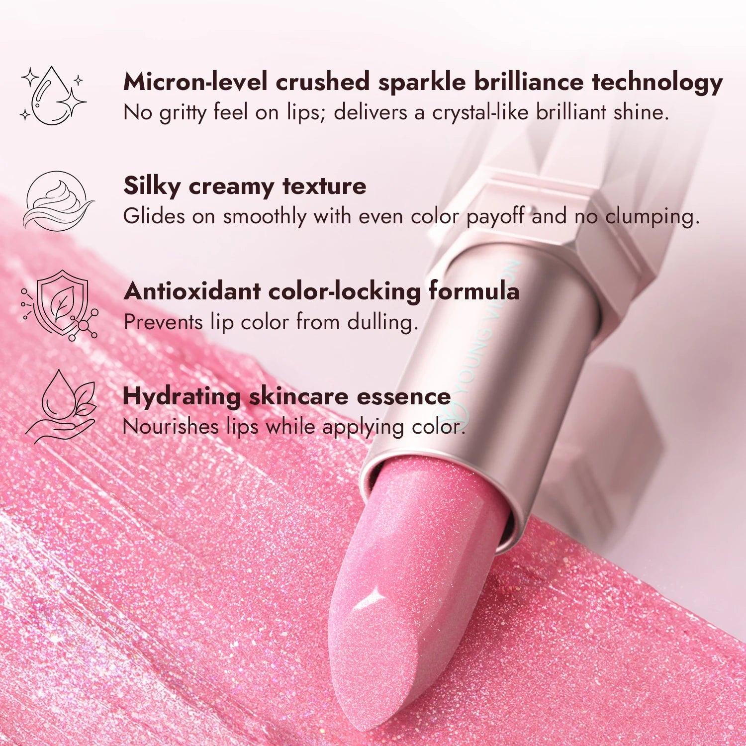 6 Colors Pearlescent Metallic Glitter Velvet Lipstick Waterproof Lasting Gold Reddish Brown Matte Shimmer Lip Tint Korean Makeup