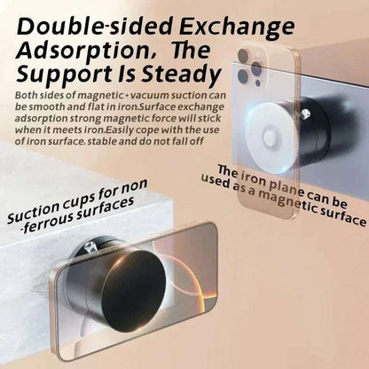 Suction cup magnetic suction car phone holder strong vacuum suction car navigation holder folding magnetic suction phone base