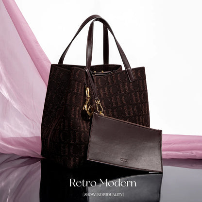 Large Capacity Letter Design Small Card Bag Accessories Handbag Fashion New Solid Color Women's Bucket Bag - Kimlud