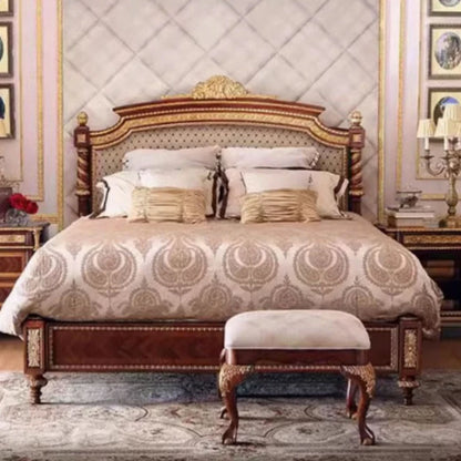 France Luxury Double Bed Romantic Design Comfortable Bedroom Bed Princess Square Frame Letto Matrimoniale Unique...