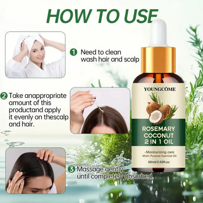 Rosemary Oil Hair Essential Coconut Oil Improve Hair Loss And Nourishes Strengthen Hair Roots Scalp Treatment Hair Care...