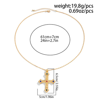 IngeSight.Z Exquisite Vintage Juses Cross Pendant Men Necklace Trend Classic Imitation Pearl Choker Women Punk Party Jewelry