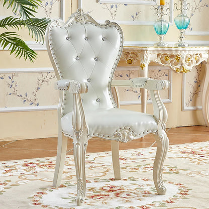 European Solid Wood Dining Chair Princess Lazy Throne Luxury Lounge Chair Fashion Butterfly Ergonomic Muebles Entrance Furniture - Kimlud