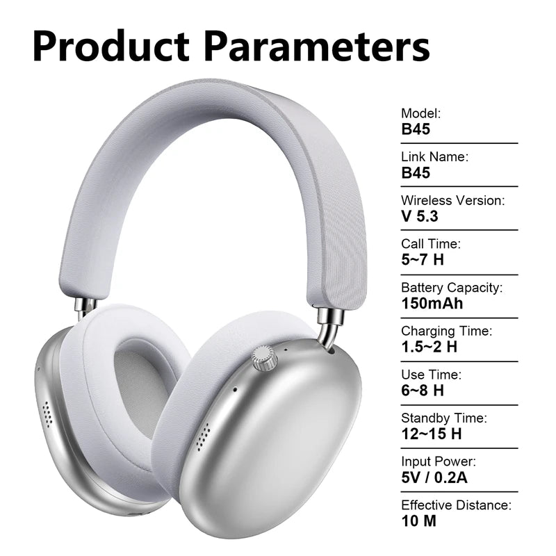 NEW Wireless Bluetooth Headphones Noise Cancelling Earphones Mic Pods Over Ear Sports Gaming Headset For Apple 2025 Hot