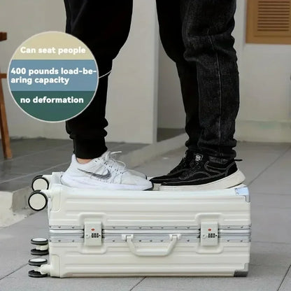 New Multifunction Suitcase with USB Charging Aluminum Frame +PC Suitcase Trip Cabin Male and Female Carrier 28/30-inch