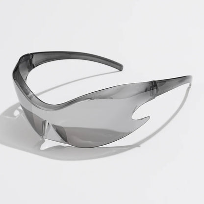 Women Men Unique Punk Style Sunglasses Luxury Brand Sports Goggle One Piece Sun Glasses For Male Cycling Hip Hop Shades UV400