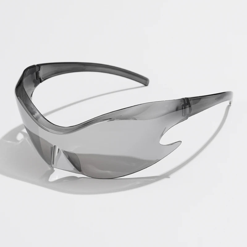 Women Men Unique Punk Style Sunglasses Luxury Brand Sports Goggle One Piece Sun Glasses For Male Cycling Hip Hop Shades UV400