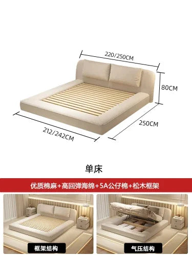 Queen Size Marriage Bed Modern Minimalist Multifunctional Bedroom Bed Storage Space Camas De Casal De Luxo Home...
