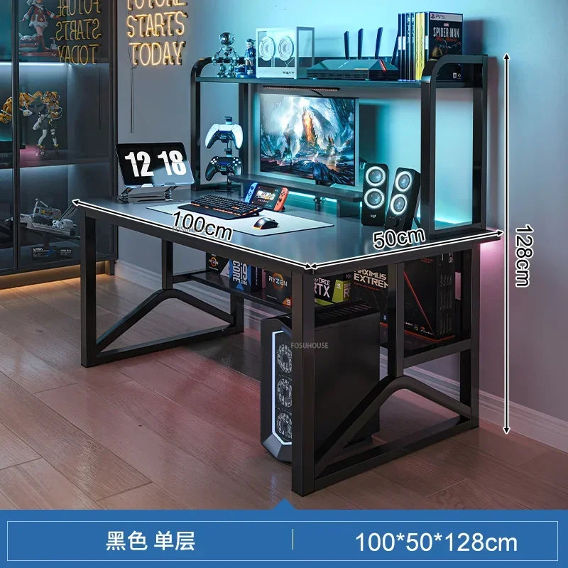 Home Office Table For Pc Gaming Desk Simple Desktop Computer Desks With Bookshelf Furniture Creative Reading Desk Gamer Table X