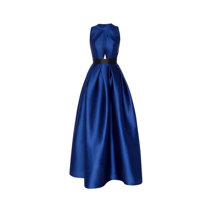 2026 Elegant Halter Satin Party Dresses for Women Spring Sexy Draped Solid Slim Long Dress Woman Hollow Out Pocket...