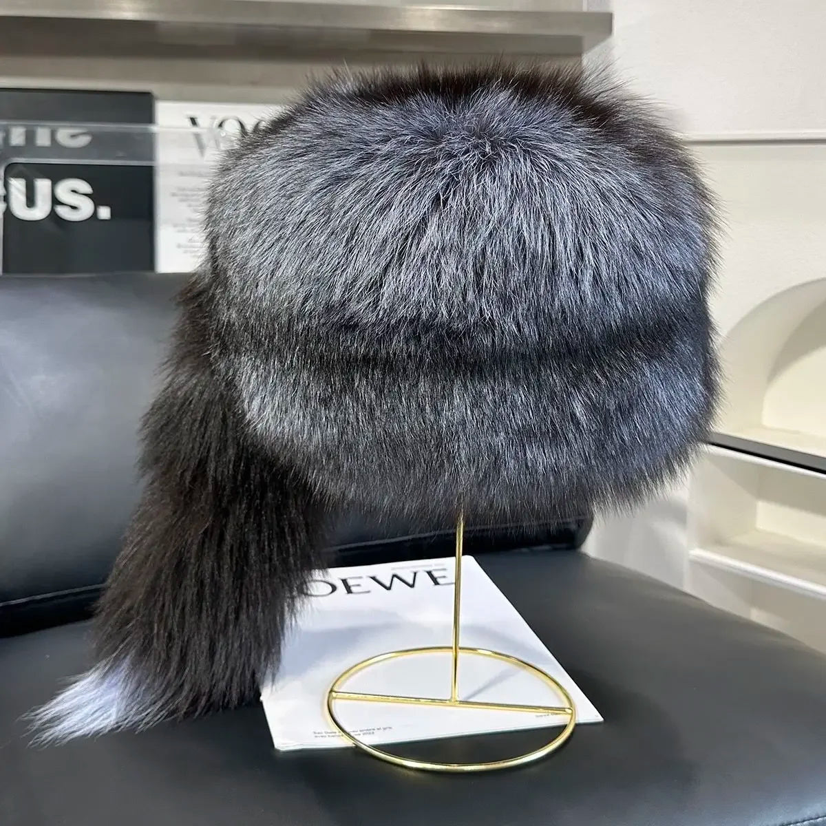 Winter Women Fashion Real Fur Hat Natural Fox Fur Hats Headgear Russian Outdoor Cap Ladies Thicken Warm Fur Caps