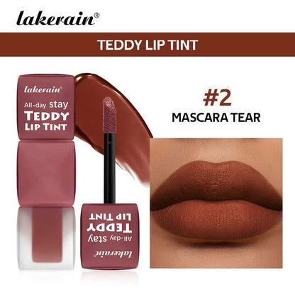 lakerain 6 colors matte teddy lip gloss lasting color waterproof not easy to take off makeup non-stick cup lip gloss