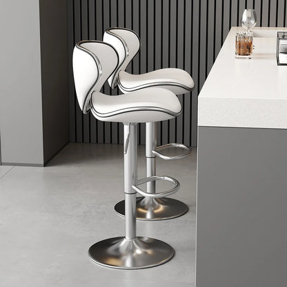 Aesthetic White Bar Stools Nordic Comfortable Bedroom Minimalist Bar Chairs Design Swivel Luxury Banqueta Lounge Suite Furniture