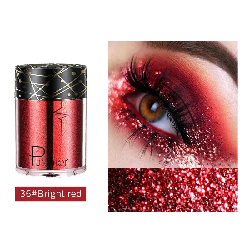36 Colors Monochrome Eyeshadow Glitter Sequins High Gloss Face Body Glitter Pearlescent Easy-to-color Eye Shadow...