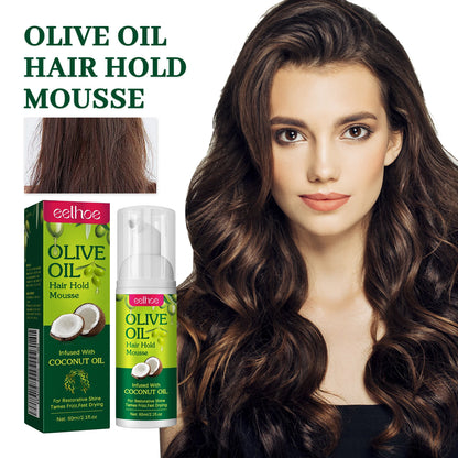 Olive Oil Hair Styling Mousse Long Lasting Styling Reduces Hair Frizz Prevents Hair Breakage Maintains Hair Curls Hold...