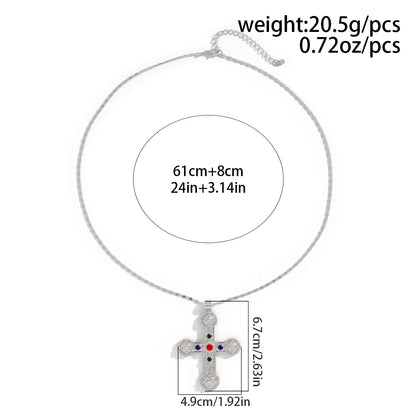 Ingemark 3 Styles Creative Big Imitation Pearl Beads Chain Necklace for Men Hip Hop Jesus Cross Pendant Choker Male Jewelry Gift