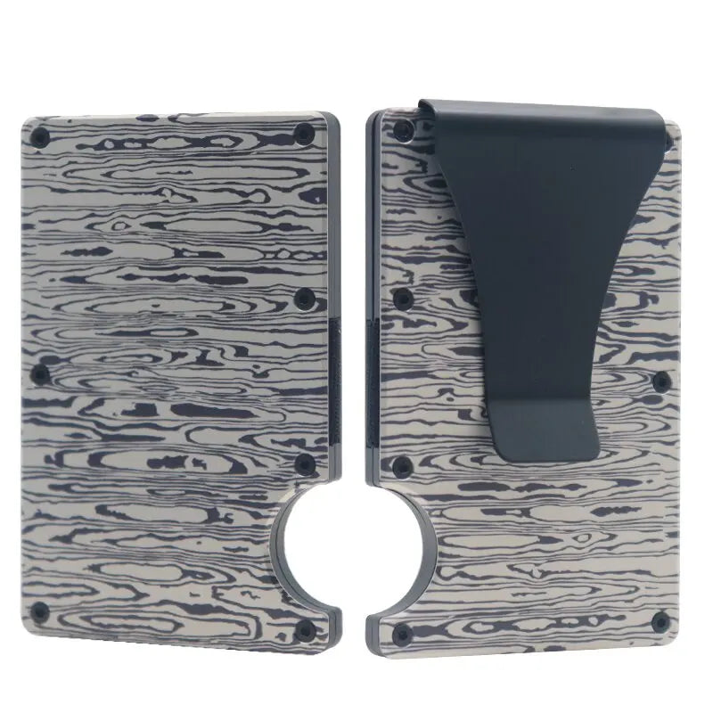 RFID Clip Metal Wallet Blocking Aluminum Minimalist Credit Card Holder Money Wallets 2024 All Color Slim Business Bank Id Case