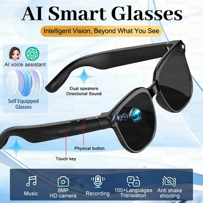 2026 AI Smart Glasses ChatGPT 800W HD Camera 4K Video Recorder 100+Translation Bluetooth Call Smart Eyeglasses For...
