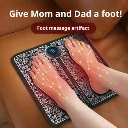 EMS Muscle Stimulation Foot Massager Pad Acupoint Massage Mat for Pain Relief & Blood Circulation Improvement Home Family Relax