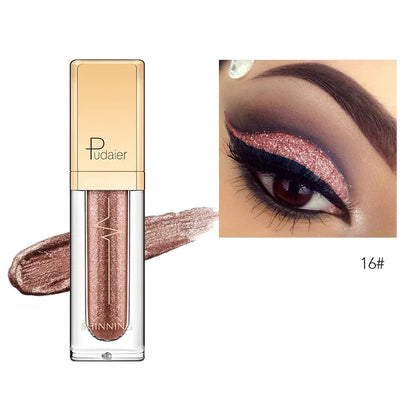 New Make Up Liquid Eyeshadow Waterproof Glitter Pigments Purple Gold Metalic Women Beauty Gel Eye Shadow Cream 18 Colors...