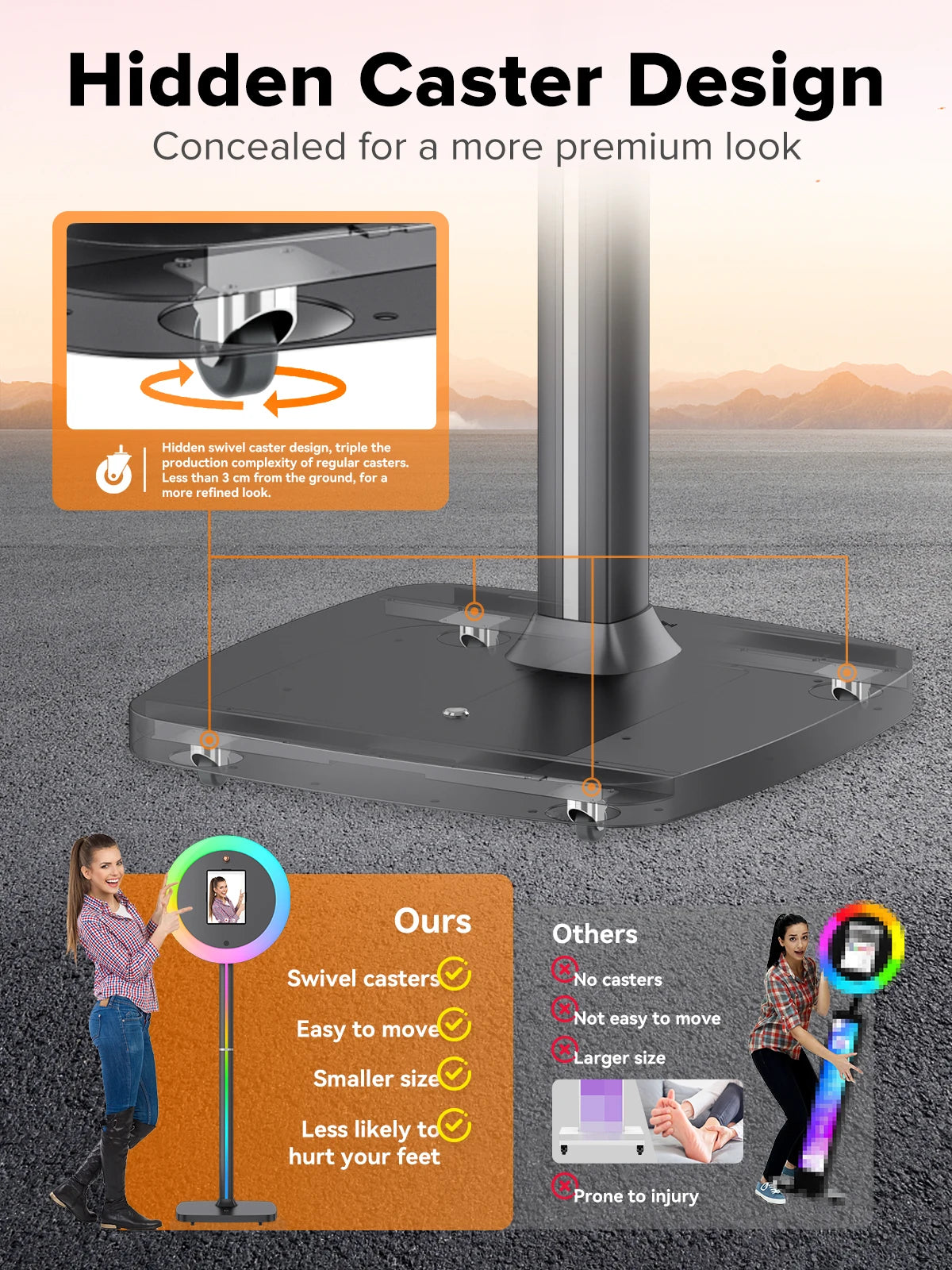 Ipad Photo Booth Machine for Parties Events with RGB Ring Light Portable Photobooth Machines APP Control Photo Booth Machine