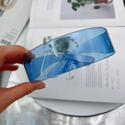 New Arrival Y2k women Sunglasses Laser Eyeglasses technological sense Mirrored Lens Eyewear Glasses integrated Men sun...