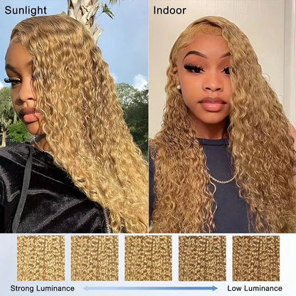 Vietnamese Loose Curly 30 36 Inch Honey Blonde 13x6 HD Lace Front Human Hair Wigs #27 Colored Deep Wave 13x4 Lace Fontal Wig