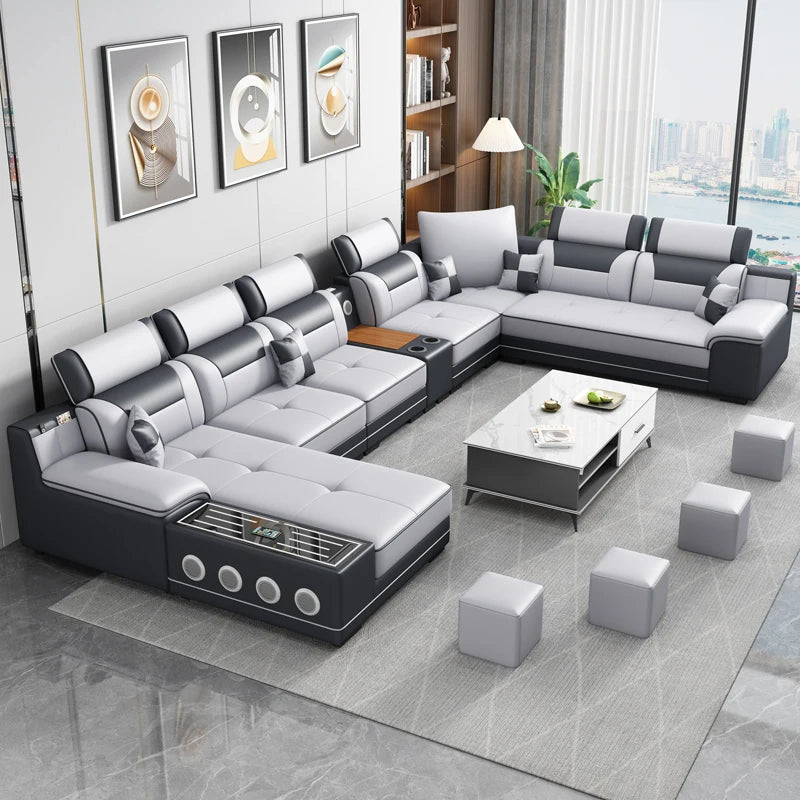 Fabric sofa modern simple living room combination large and small apartment furniture cat scratching skin leave-in technology cl