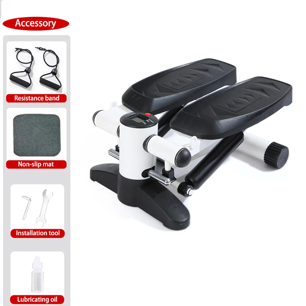 Mini Stepper Pedal Stepper Max 120kg Fitness Stepper LED Display Slimming Treadmill with Pull Rope Exercise Equipment