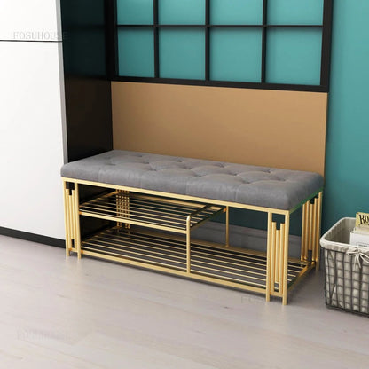 Fashion Cloakroom Hotel Shoe Changing Stools Light Luxury Living Room Storage Ottomans Creative Household Furniture Shoe Shelf T - Kimlud
