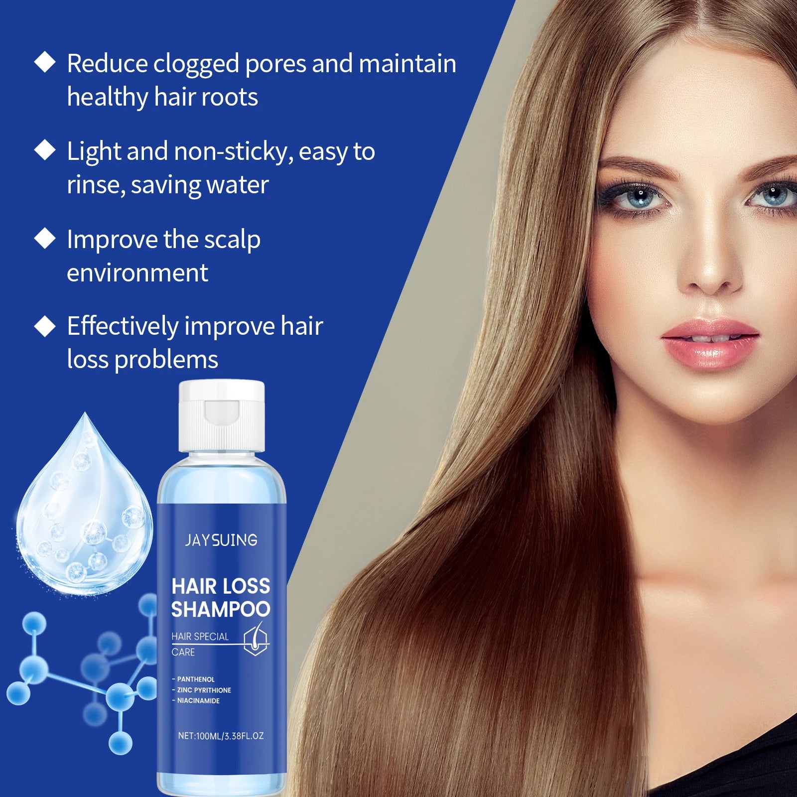 Copper Peptide Shampoo Hair Growth Serum Scalp Nourishing Spray Anti Hair Loss Essence Oil Strengthen Roots Dense Hair...