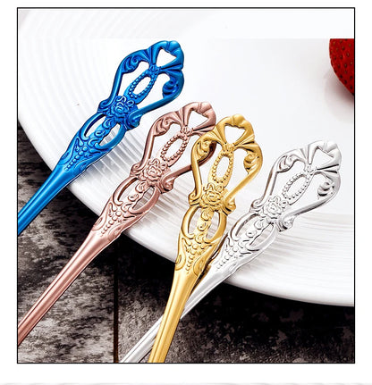 Golden Stainless Steel Cutlery Set Royal European Spoon Fork Complete Tableware Retro Design Dishwasher Safe Elegant...